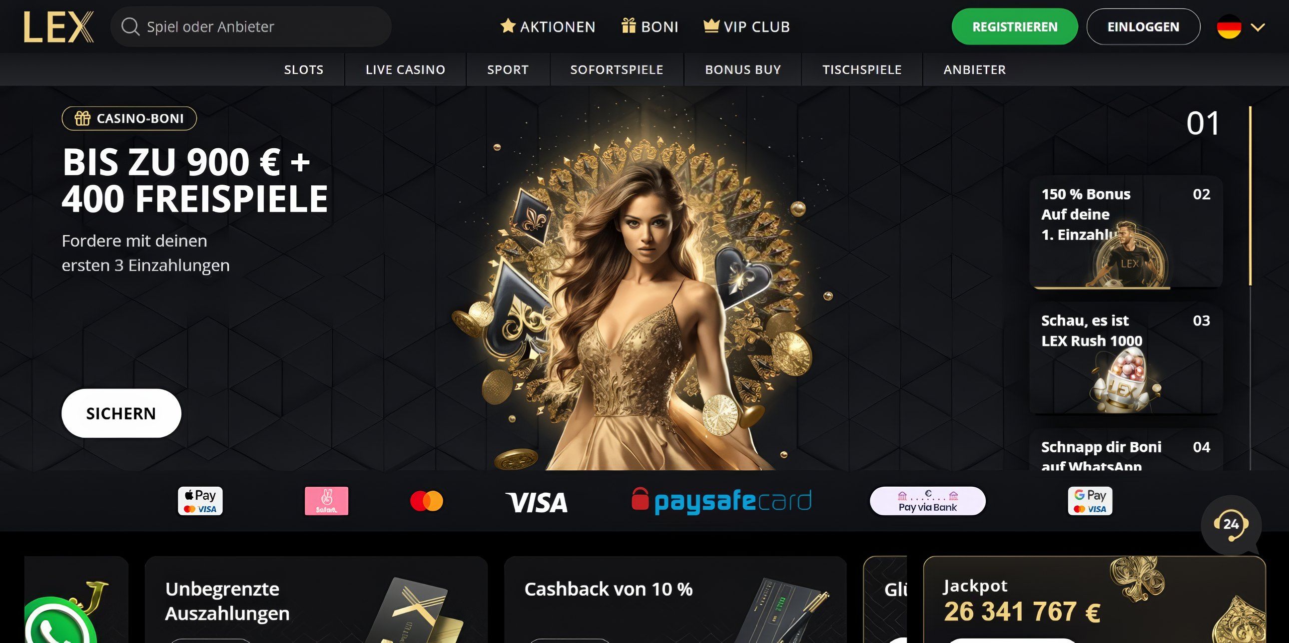 Lex Casino desktop screenshot 1